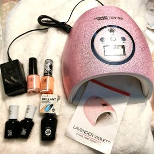 BUNDLE: 🆕 Lavender Violets UV LAMP, Sally Hansen Gel Top Coat, Revlon Gel Envy